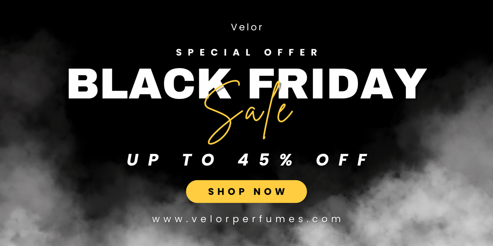 Black and White Simple Black Friday Sale Banner